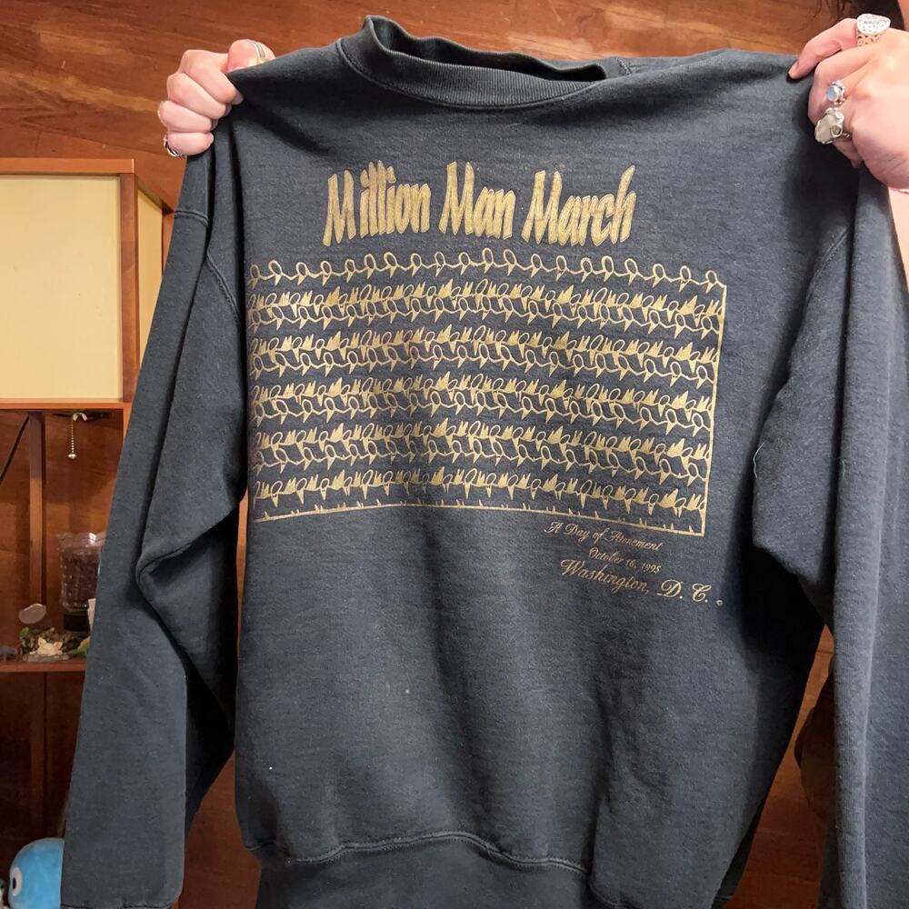 VINTAGE 90s Million Man March Sweatshirt Size XL Civil Rights Black History